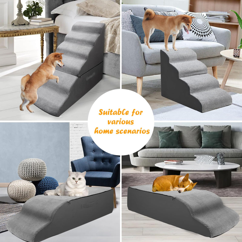 INRLKIT dog stairs high-bed-compatible design supports pets reaching elevated beds