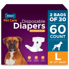 Inspire Pet Care dog diapers female pack front offers secure fit for training and protection.