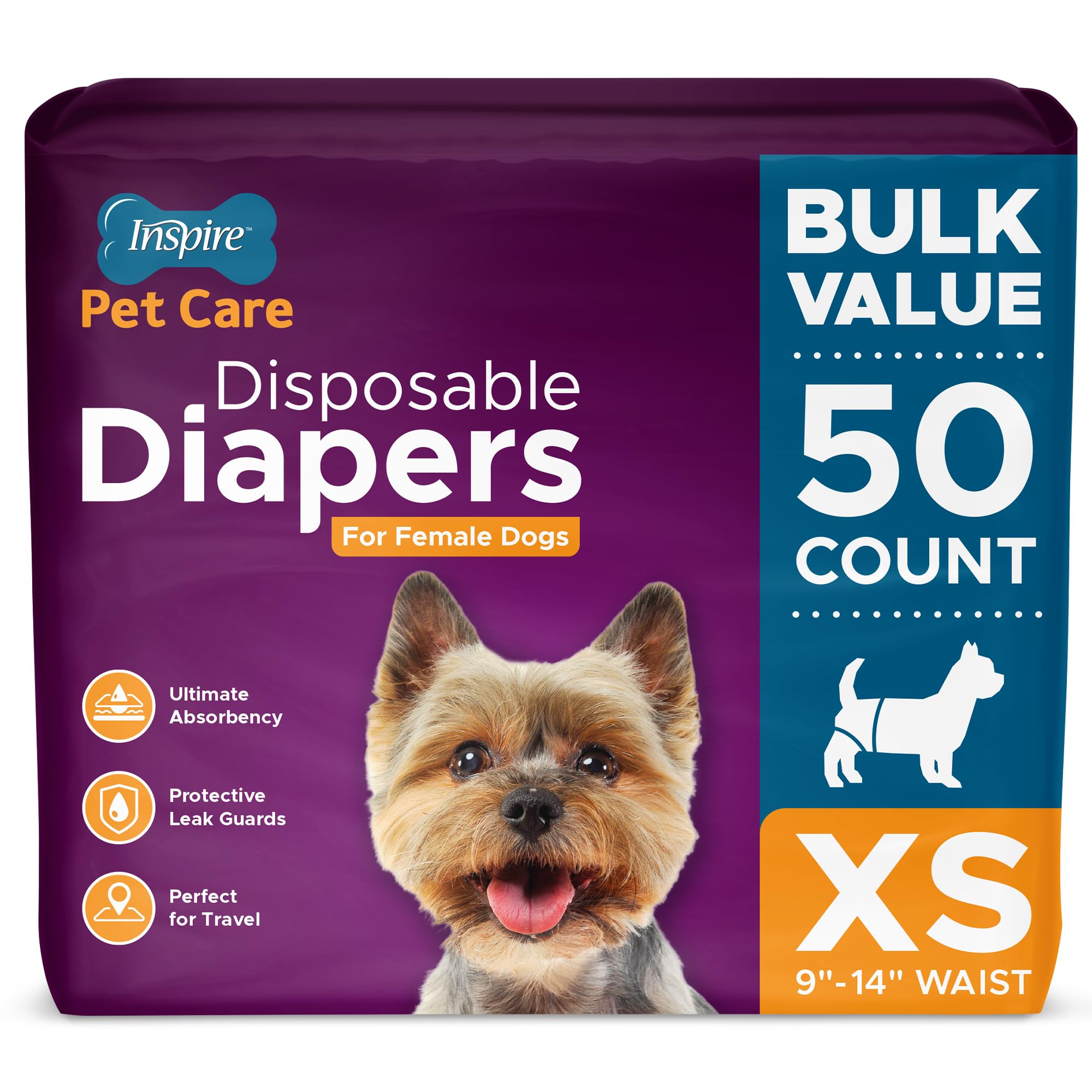 Inspire Pet Care X-Small bulk pack for small dogs offering convenient protection