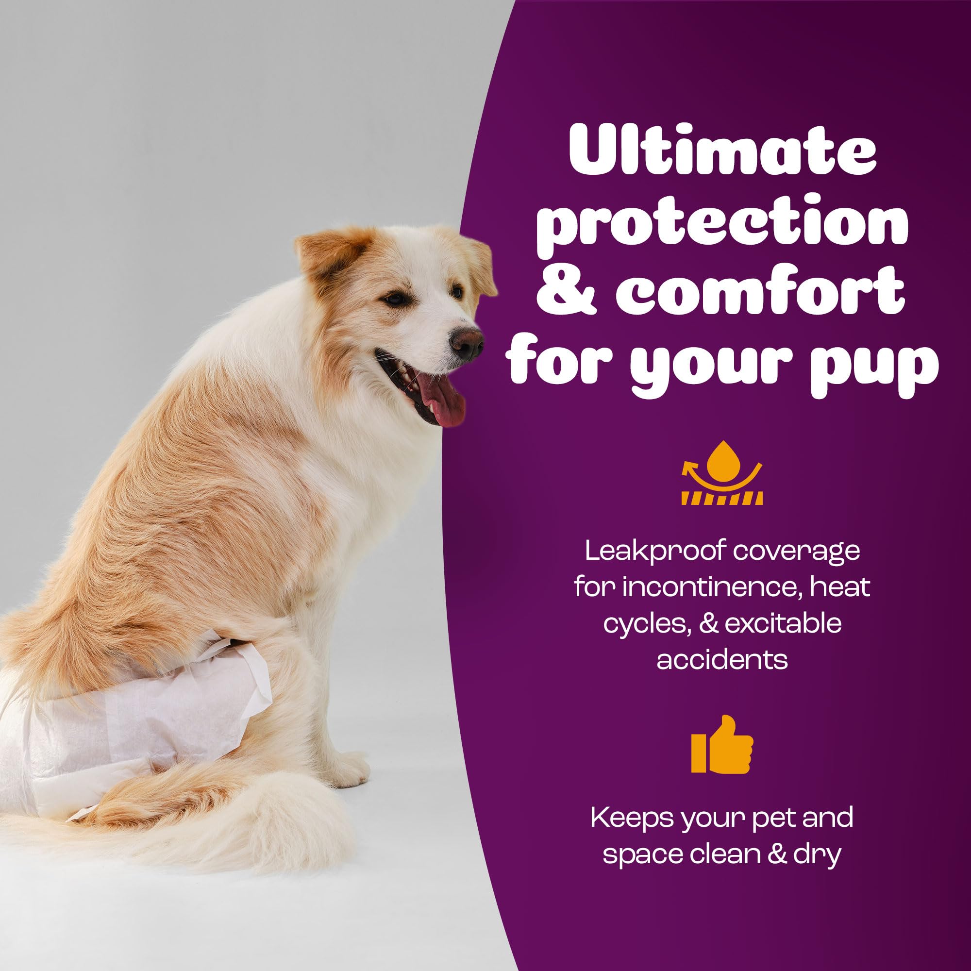 Inspire Pet Care extra-large fit covers bigger breeds comfortably.