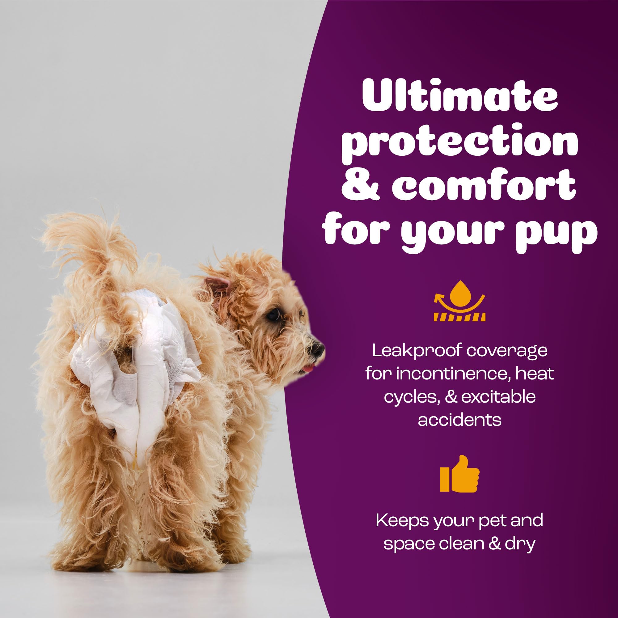 Inspire Pet Care dog diapers soft material offers comfortable wear for active dogs