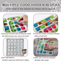 InsRakio cat puzzle feeder 25-holes design provides more challenges and fun