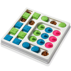 InsRakio cat puzzle feeder front view showing interactive maze for slow feeding and engagement