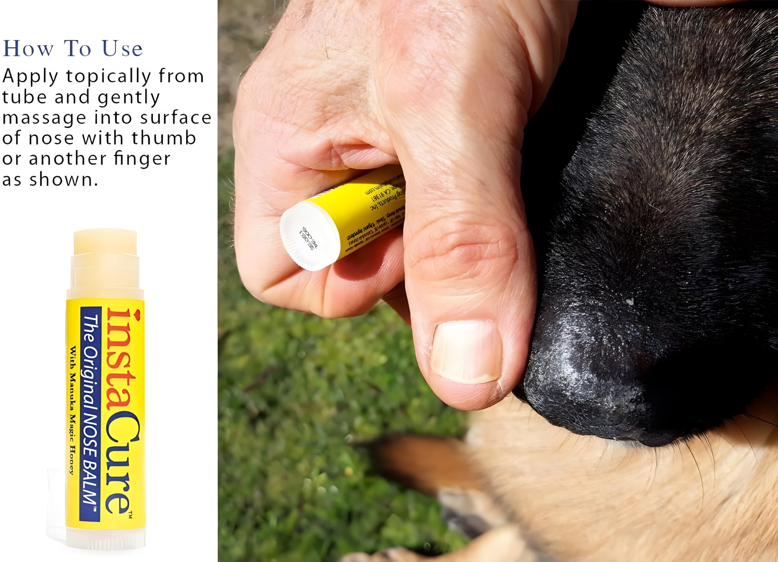 INSTACURE Original Nose Balm tube in bag for flu season comfort.