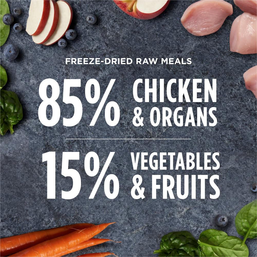 Instinct Freeze-Dried Raw Meals grain-free packaging emphasizes grain-free formula.