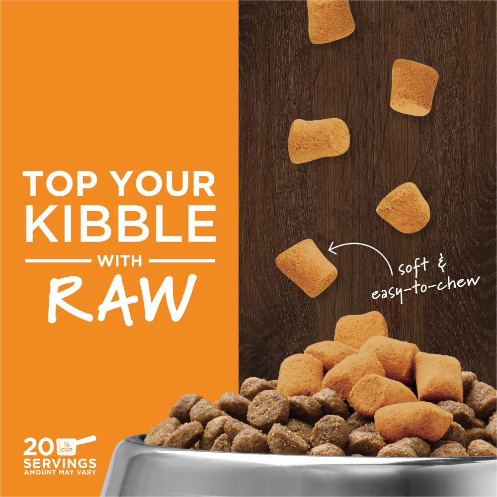 Instinct Raw Boost chicken pieces closeup highlights cage-free protein