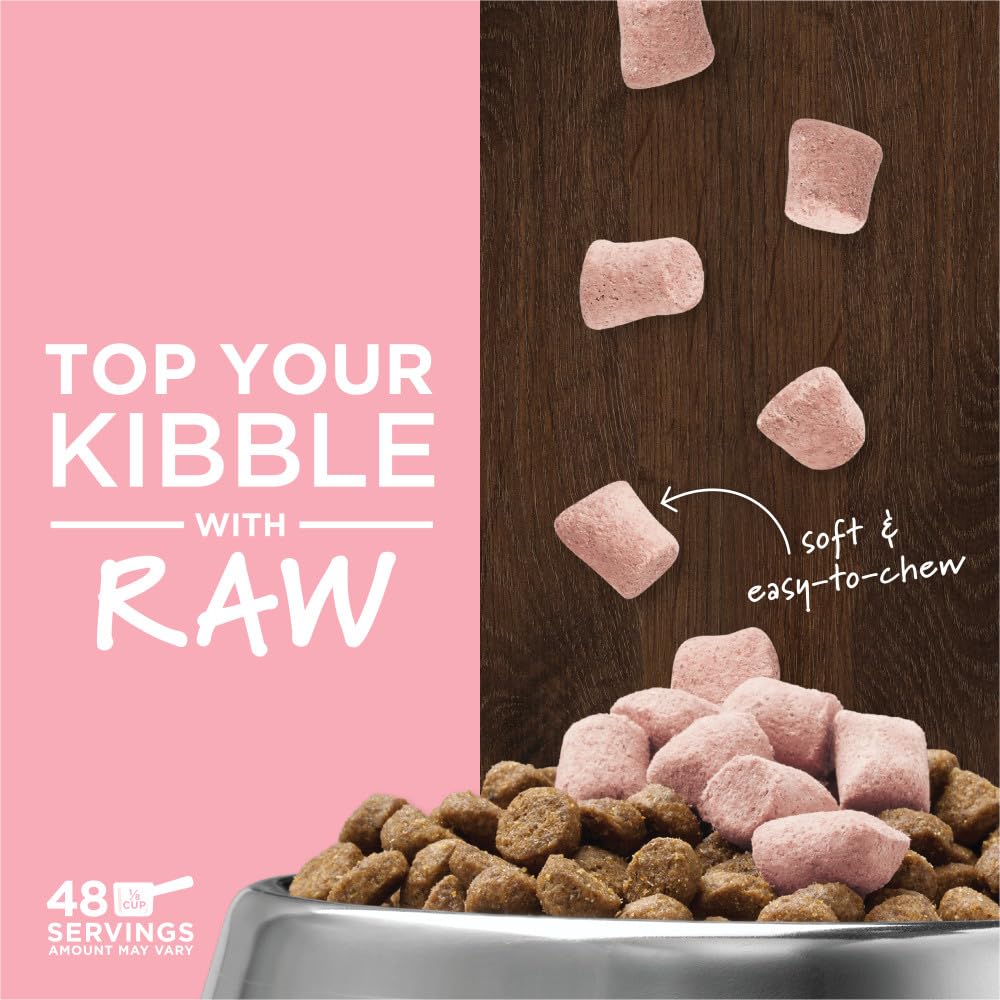 Instinct Raw Boost Mixers cage-free chicken ingredients close-up highlights protein-rich topper
