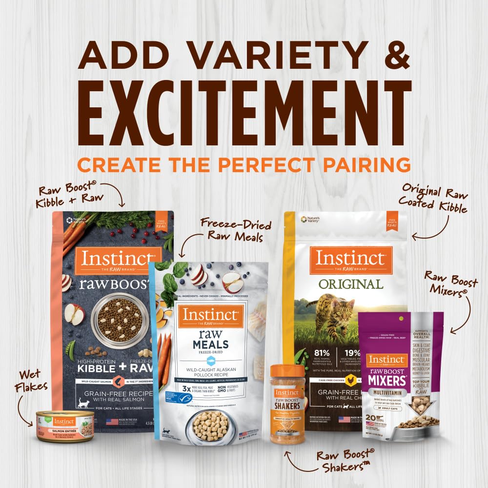 Global ingredients used in Instinct Raw Boost Mixers for wholesome nutrition