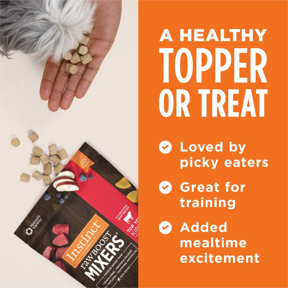 Instinct Raw Boost Mixers grain free tag emphasizes grain free recipe option