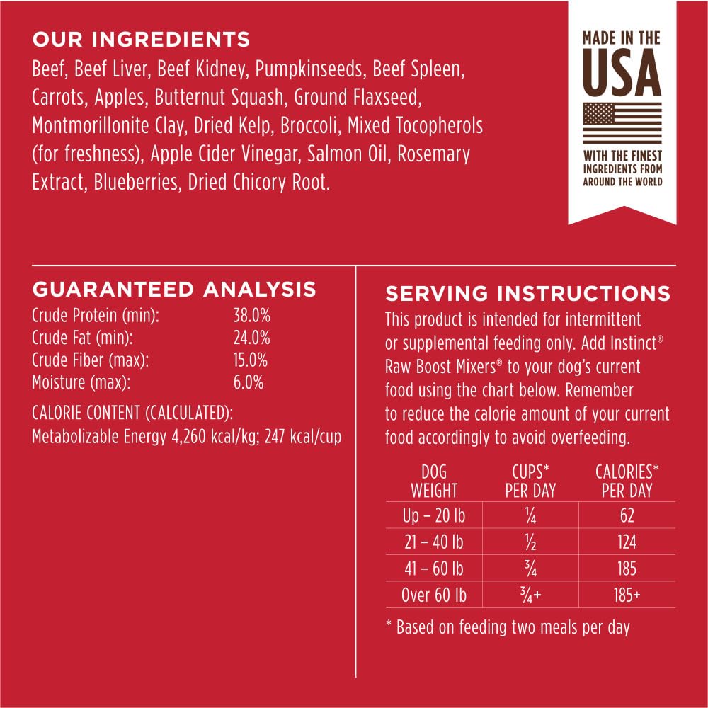 Instinct Raw Boost Mixers sealed bag shows freshness and reseal convenience