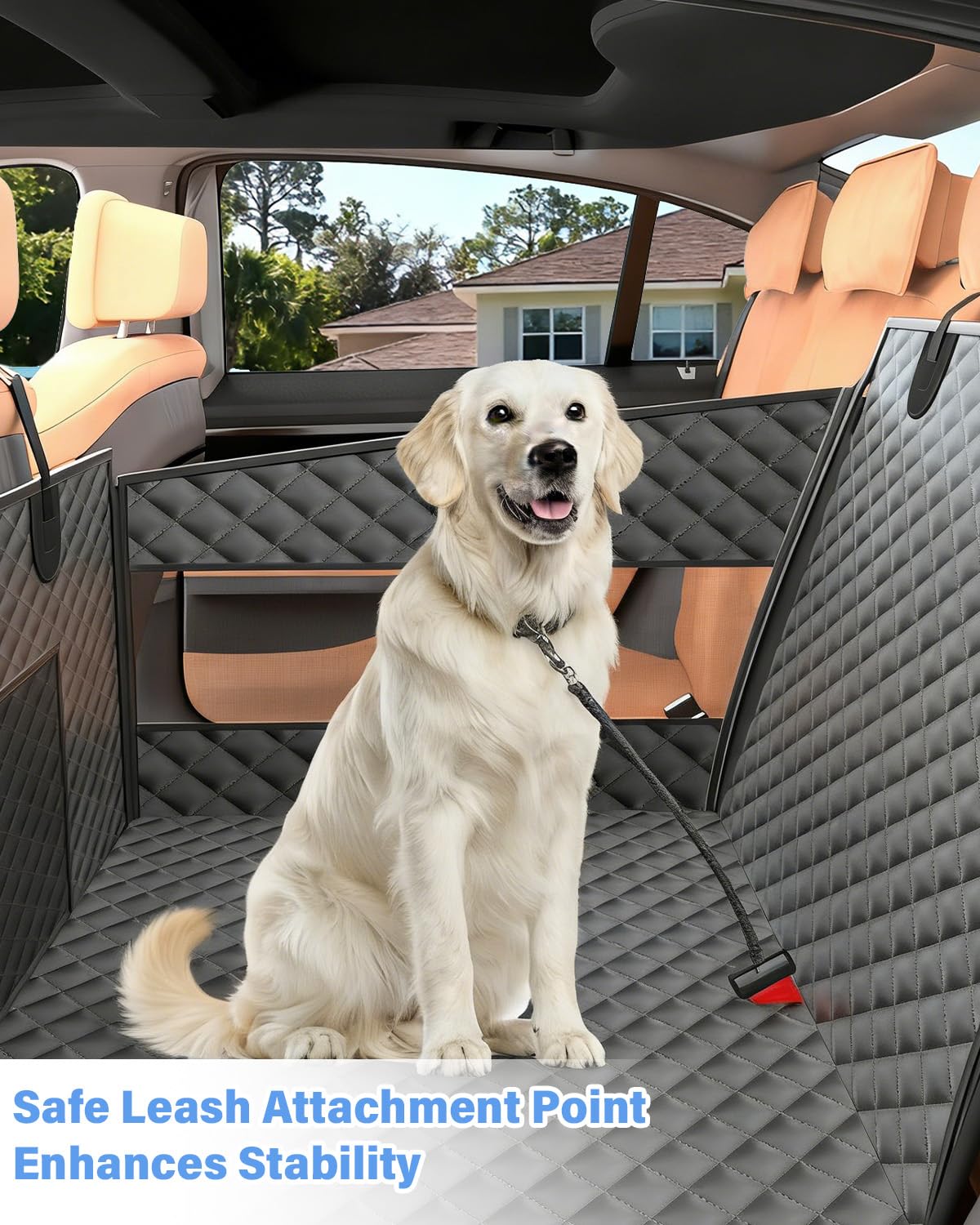 Instraella dog car seat demonstrating flexible-installation Left/Right/Middle