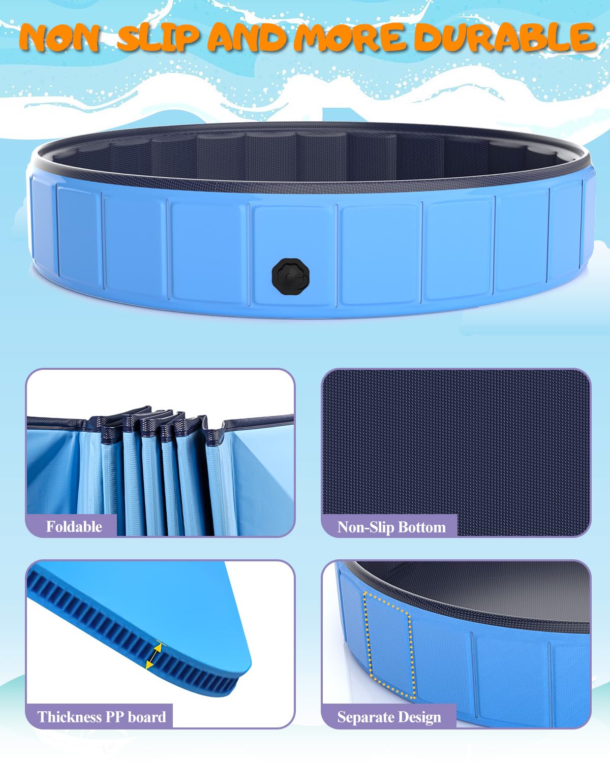 Instraella easy-clean dog pool design simplifies maintenance after use.