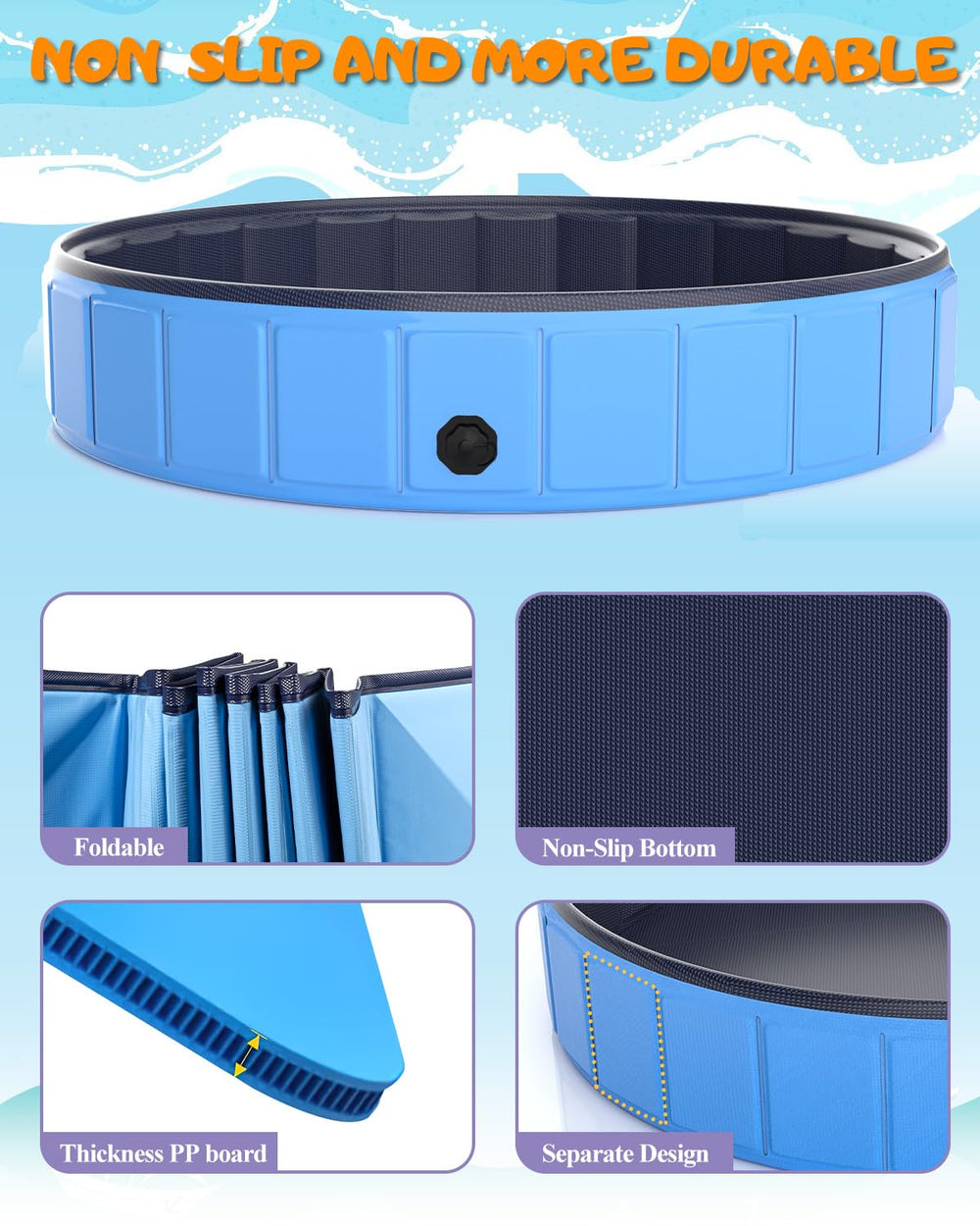 Instraella easy-clean dog pool design simplifies maintenance after use.