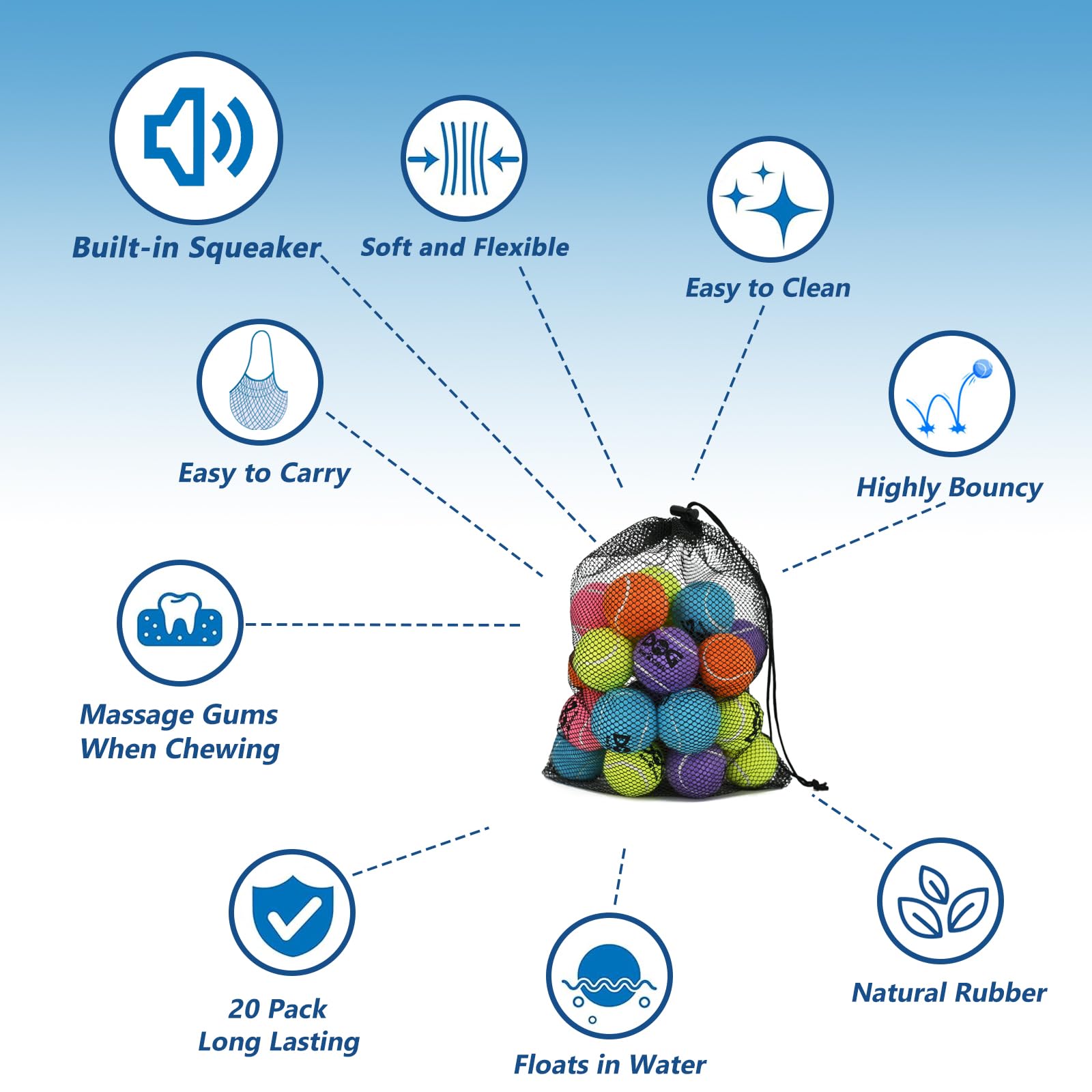 INSUM small-breed pack focuses on size and multiple balls for fetch.