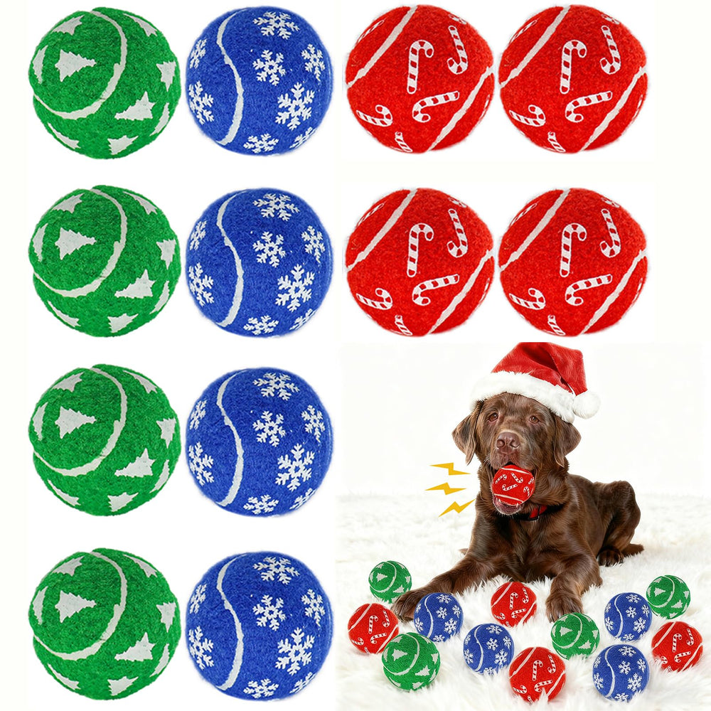 INSUM Christmas dog balls 12-pack for festive indoor fetch and décor.