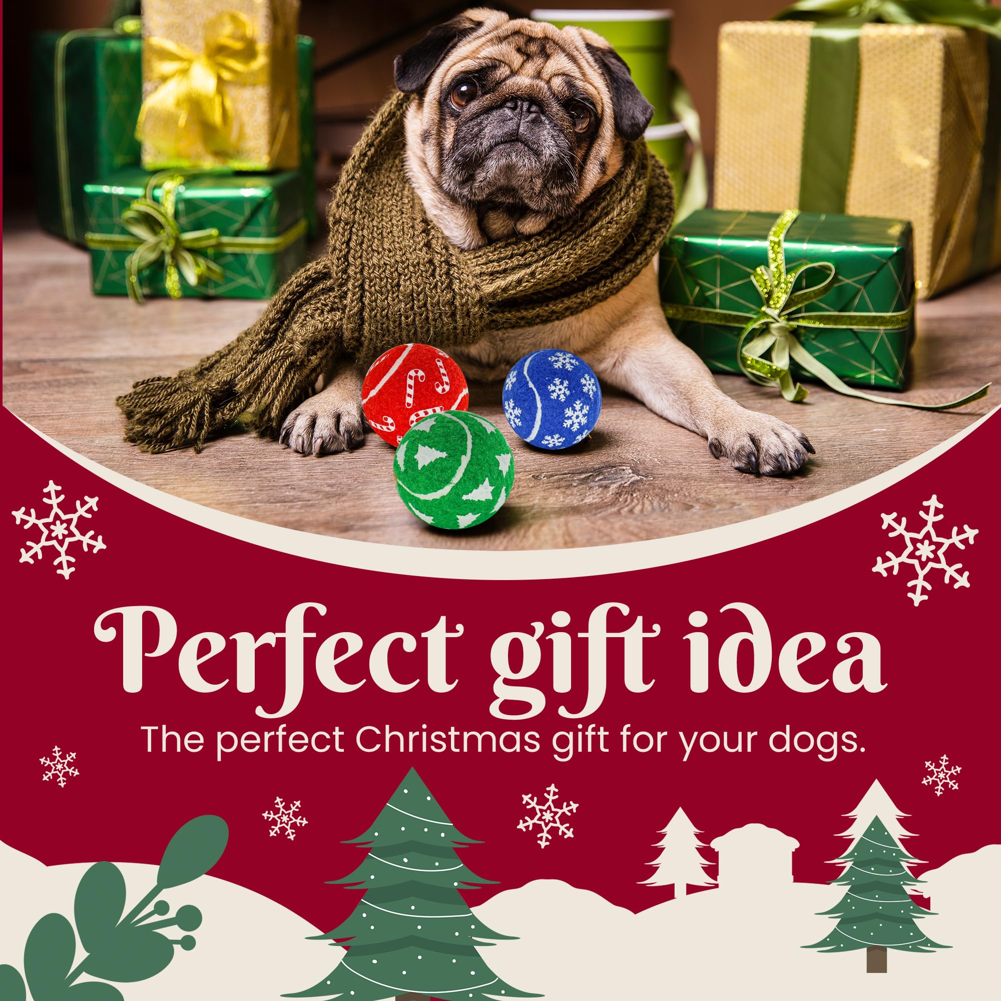 INSUM gift box packaging with greeting card for canine Christmas surprises.