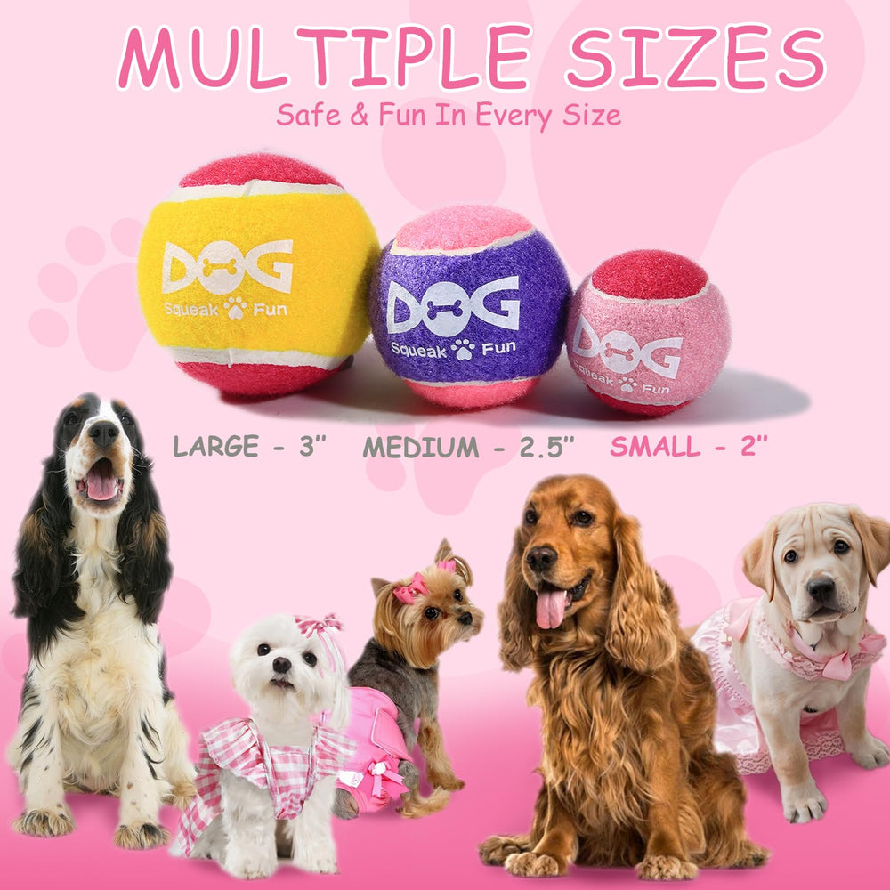 INSUM Pink Squeaky Tennis Ball outdoor fetch—high-visibility for quick spotting.
