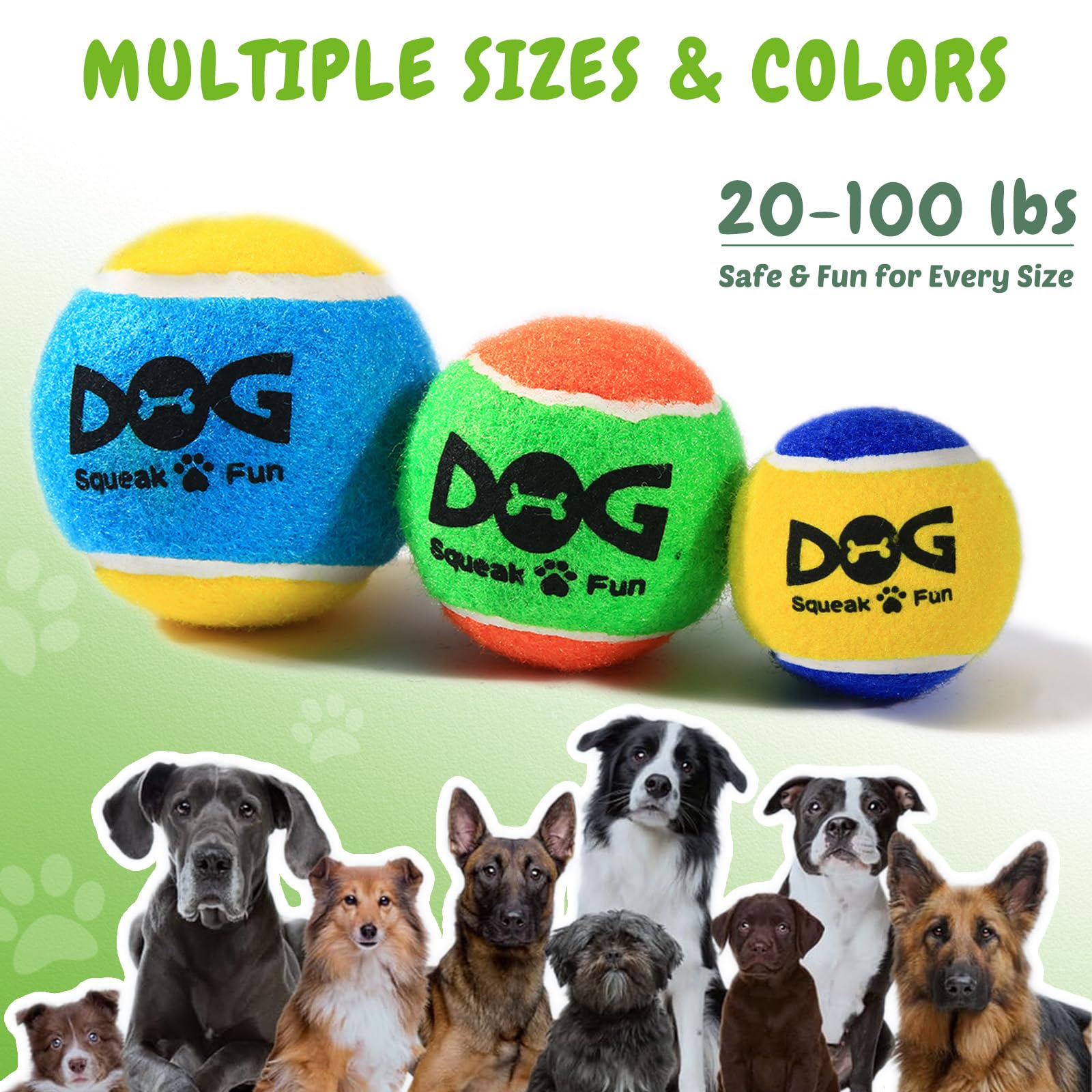 INSUM squeaky balls colors help dogs spot toys indoors or outdoors for quick grabs.