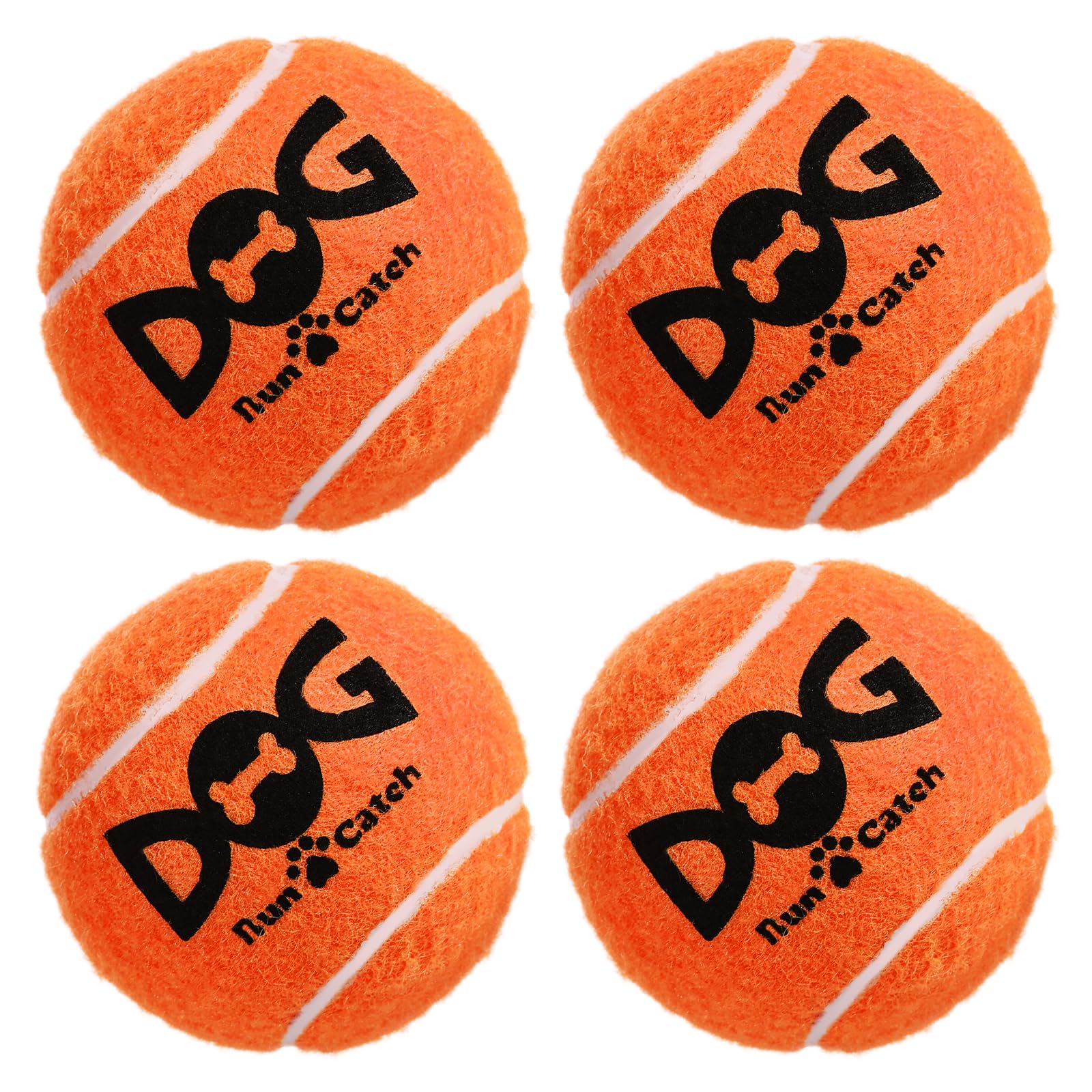 INSUM squeaky dog ball orange tilted play, keeps dogs engaged.
