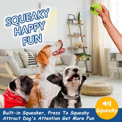 INSUM squeaky dog ball yellow bright visibility aids quick pickup