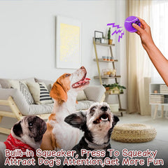 INSUM Squeaky Dog Balls purple durable natural rubber emphasizes safe, long-lasting indoor and outdoor use.