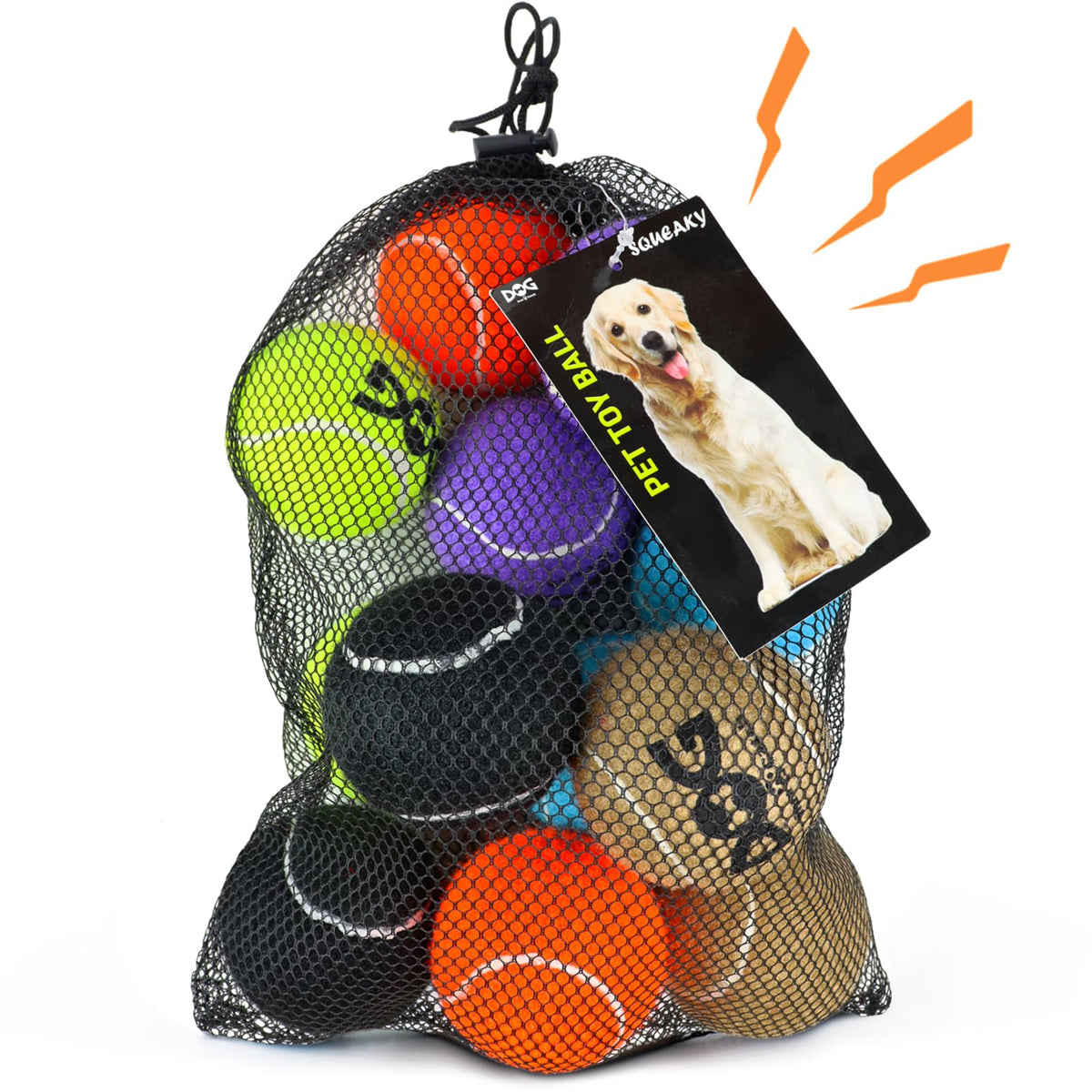 INSUM squeaky tennis ball pack engages dogs for durable fetch and bright visibility