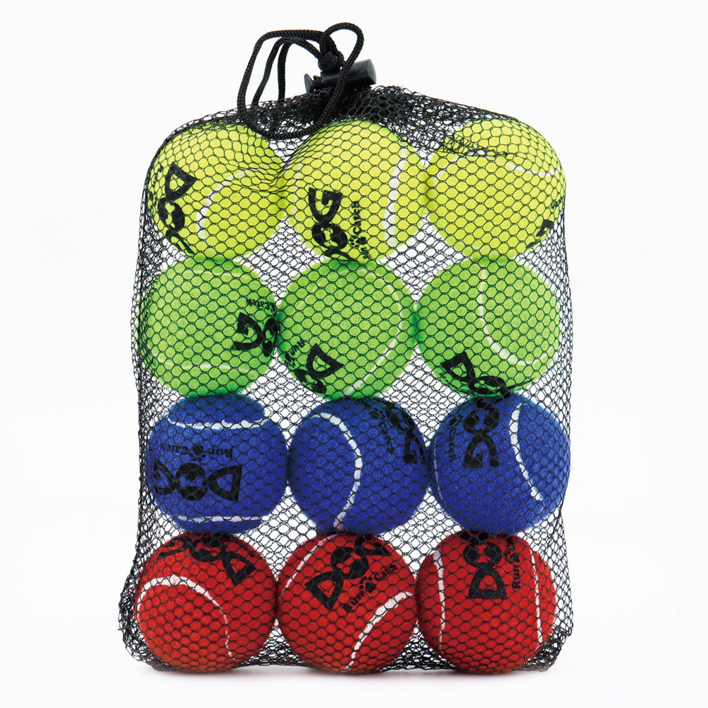 INSUM tennis balls with mesh bag for easy carry and cleanup during outdoor play