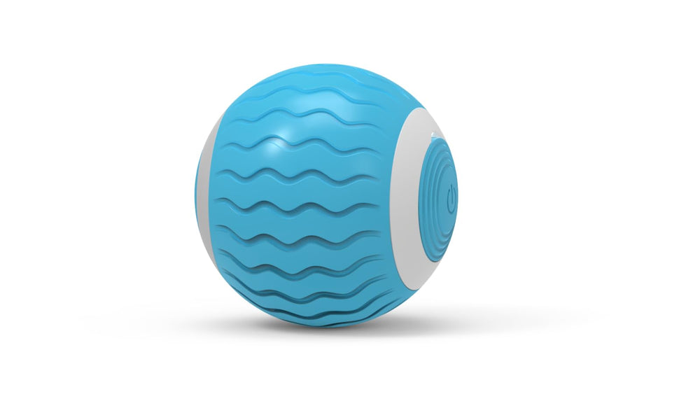 Interactive Cat Ball blue LED lights energizing playful cats during sessions.