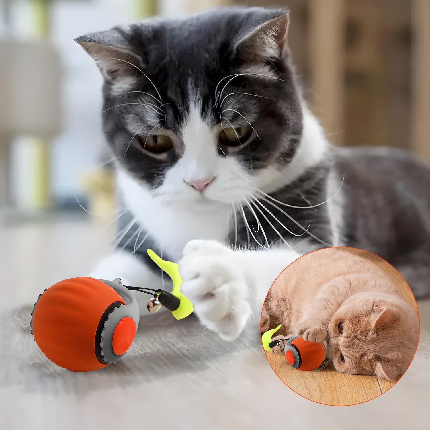 Interactive cat ball eco-friendly design makes cleanup quick after energetic play.