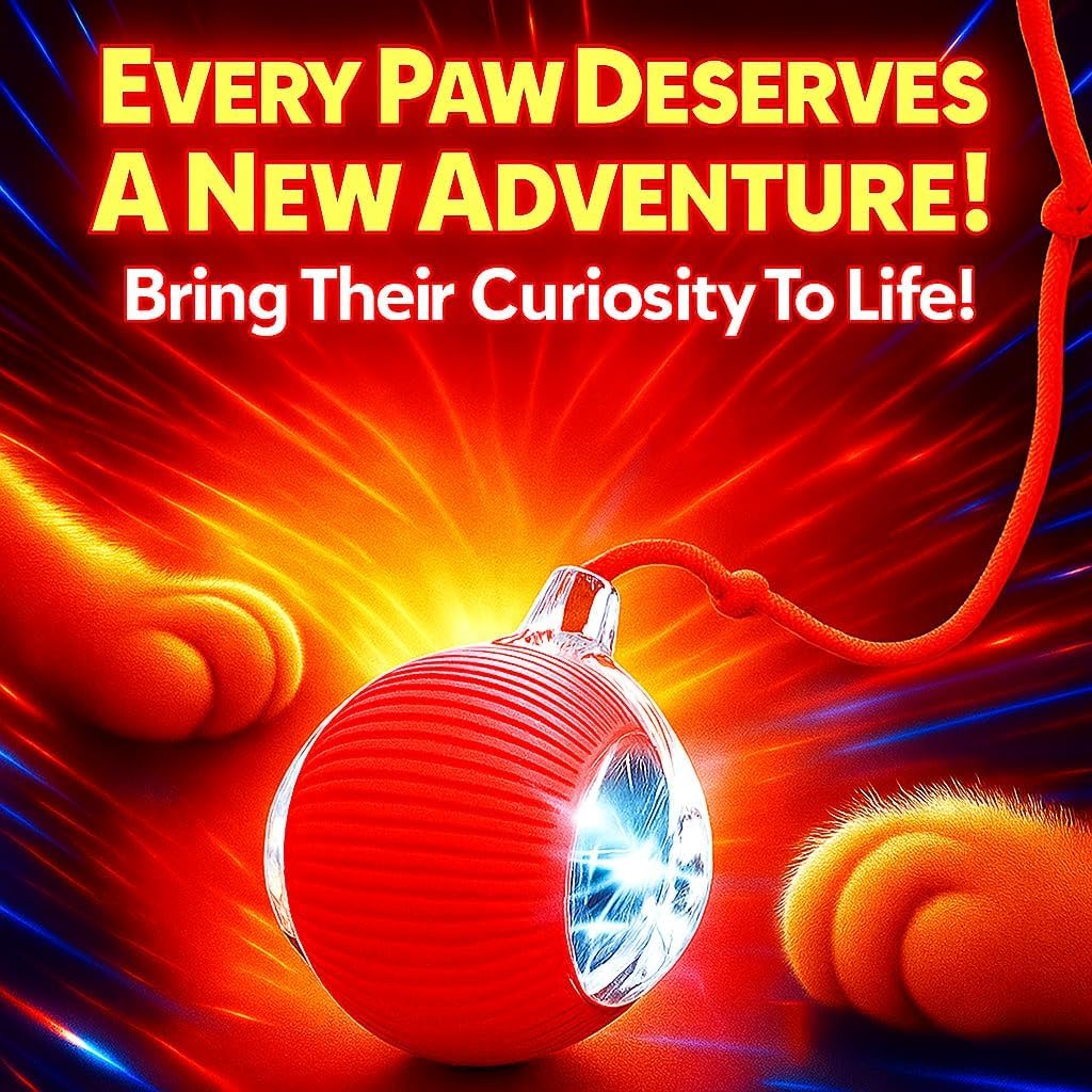 Interactive Cat Ball Red silicone surface provides safe bite-resistant fun for pets.