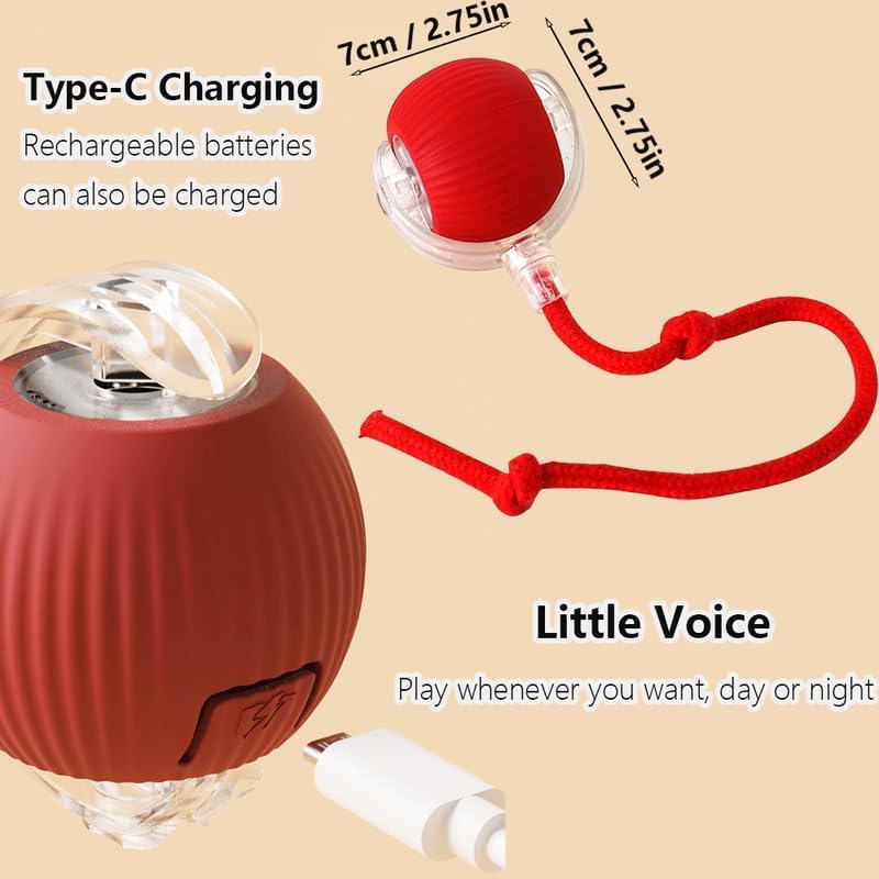 interactive-cat-ball-toy smart motion sensor supports autonomous play