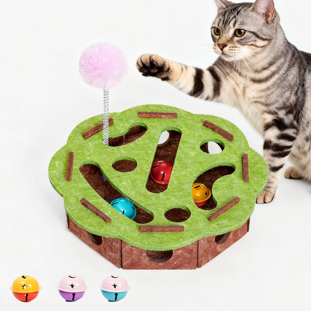 Interactive Cat Puzzle Toy box invites indoor exploration and enrichment.