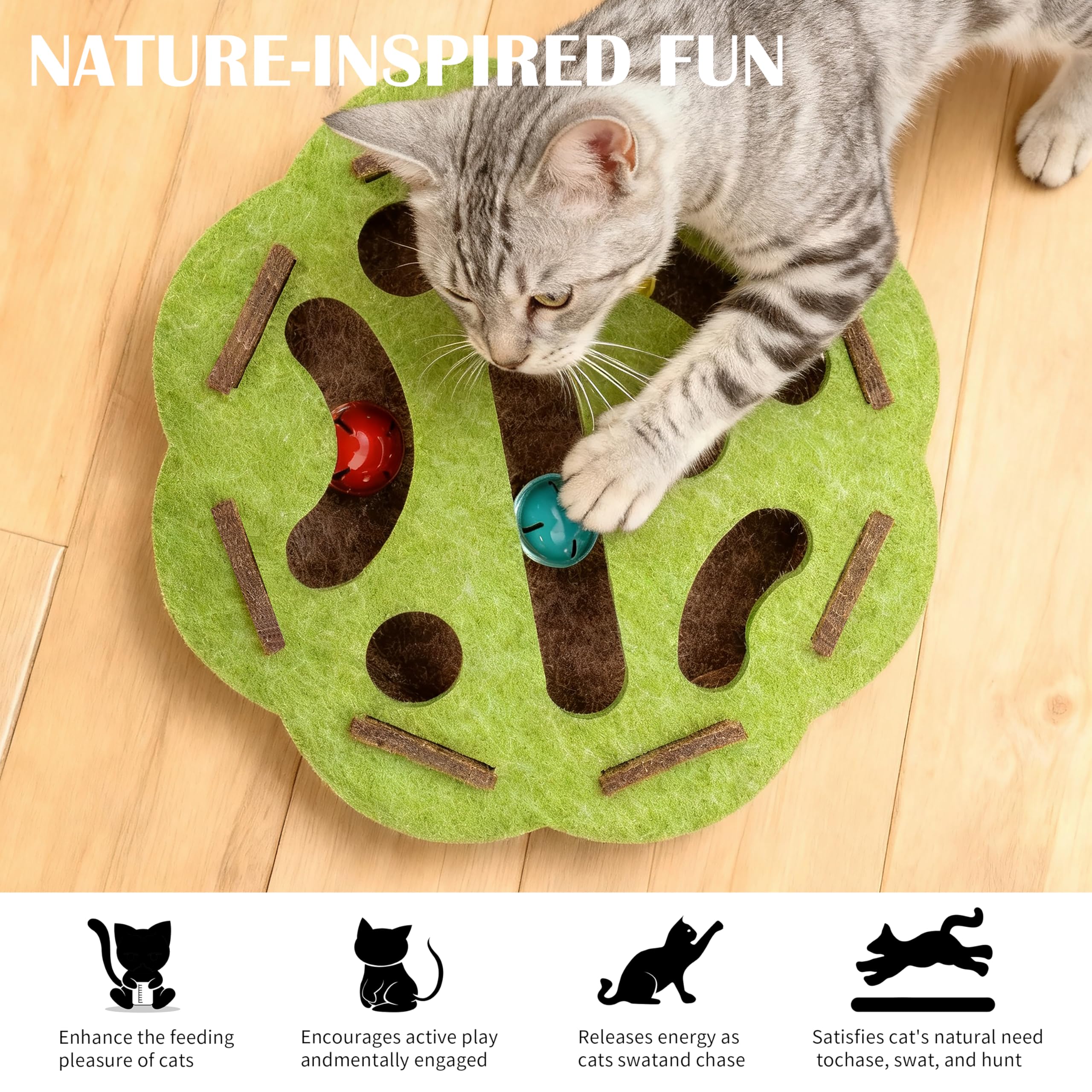 Interactive Cat Puzzle Toy scratching-friendly design supports safe play.