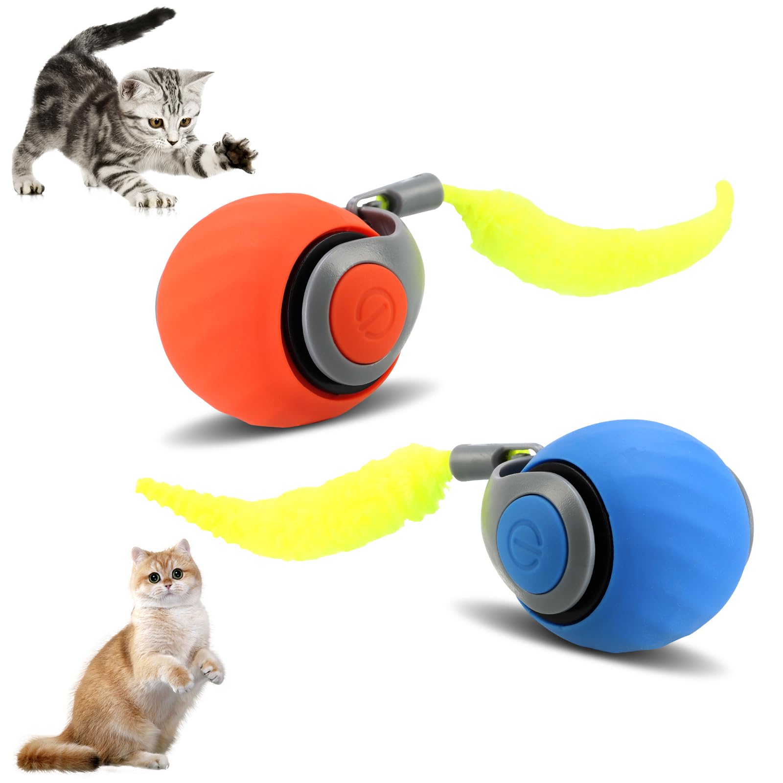 Interactive cat toy ball with durable shell promotes safe solo play for indoor cats.