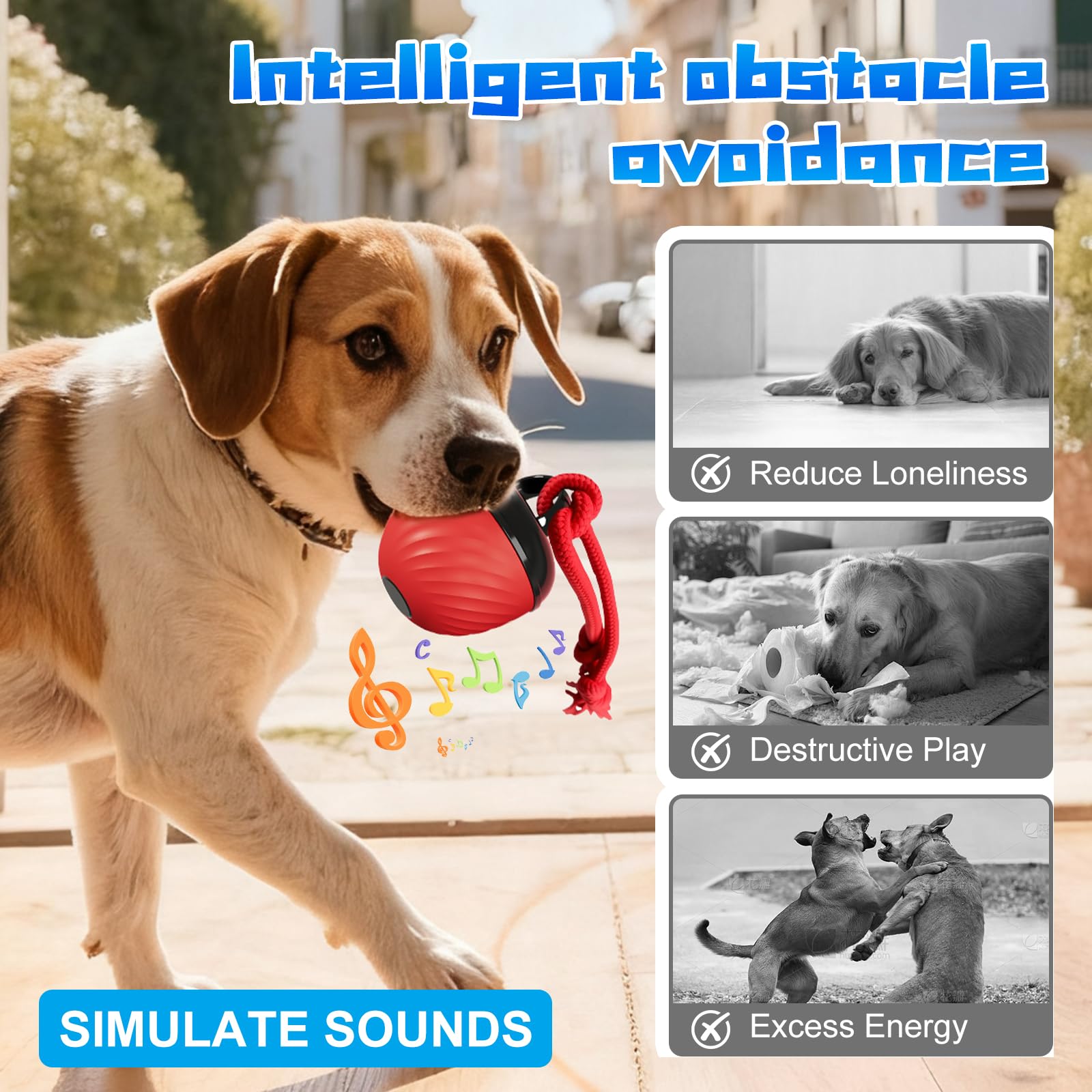 Interactive Dog Toys Ball closeup ropes emphasizes durable design for chewers