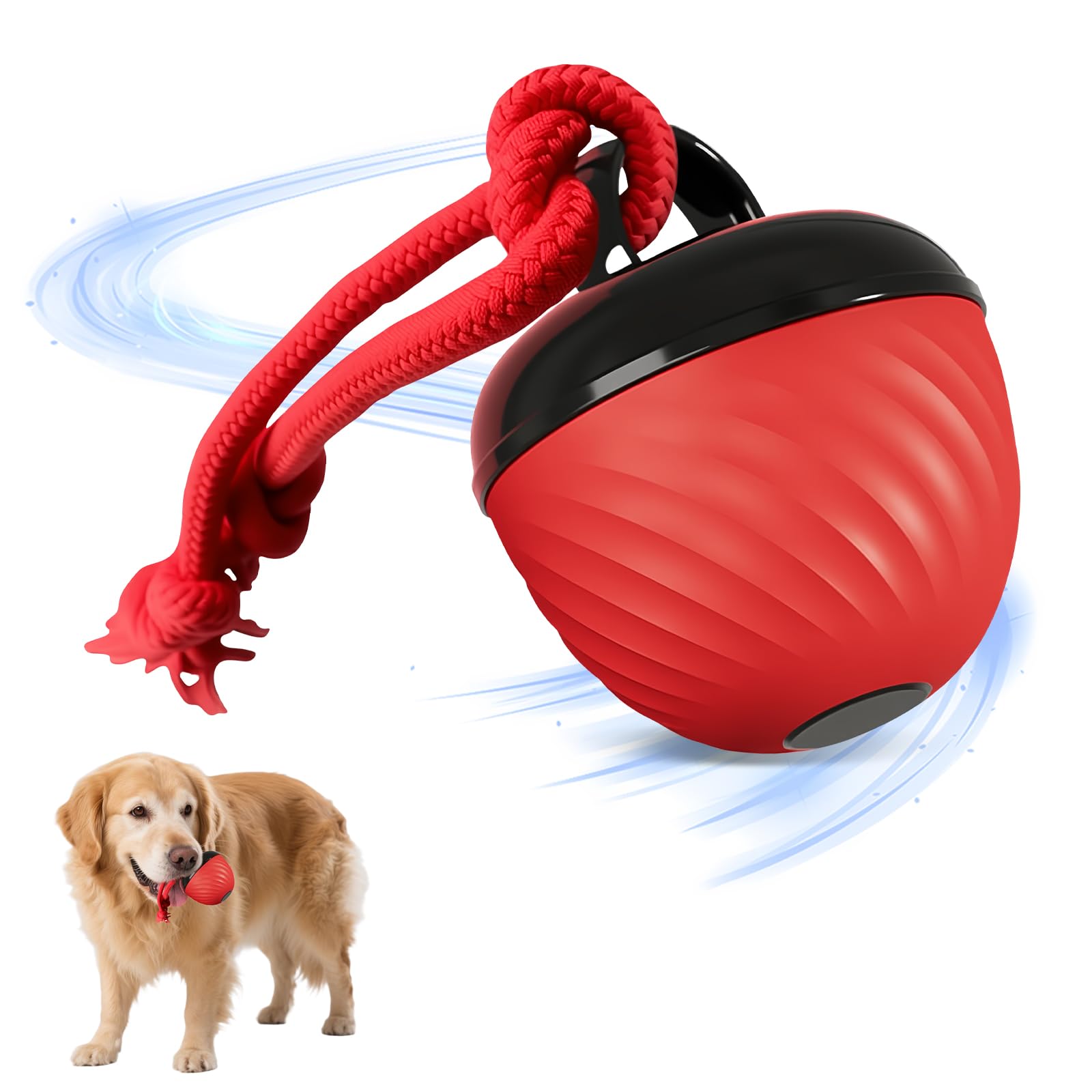 Interactive Dog Toys Ball rolling red action for indoor dogs boosts activity