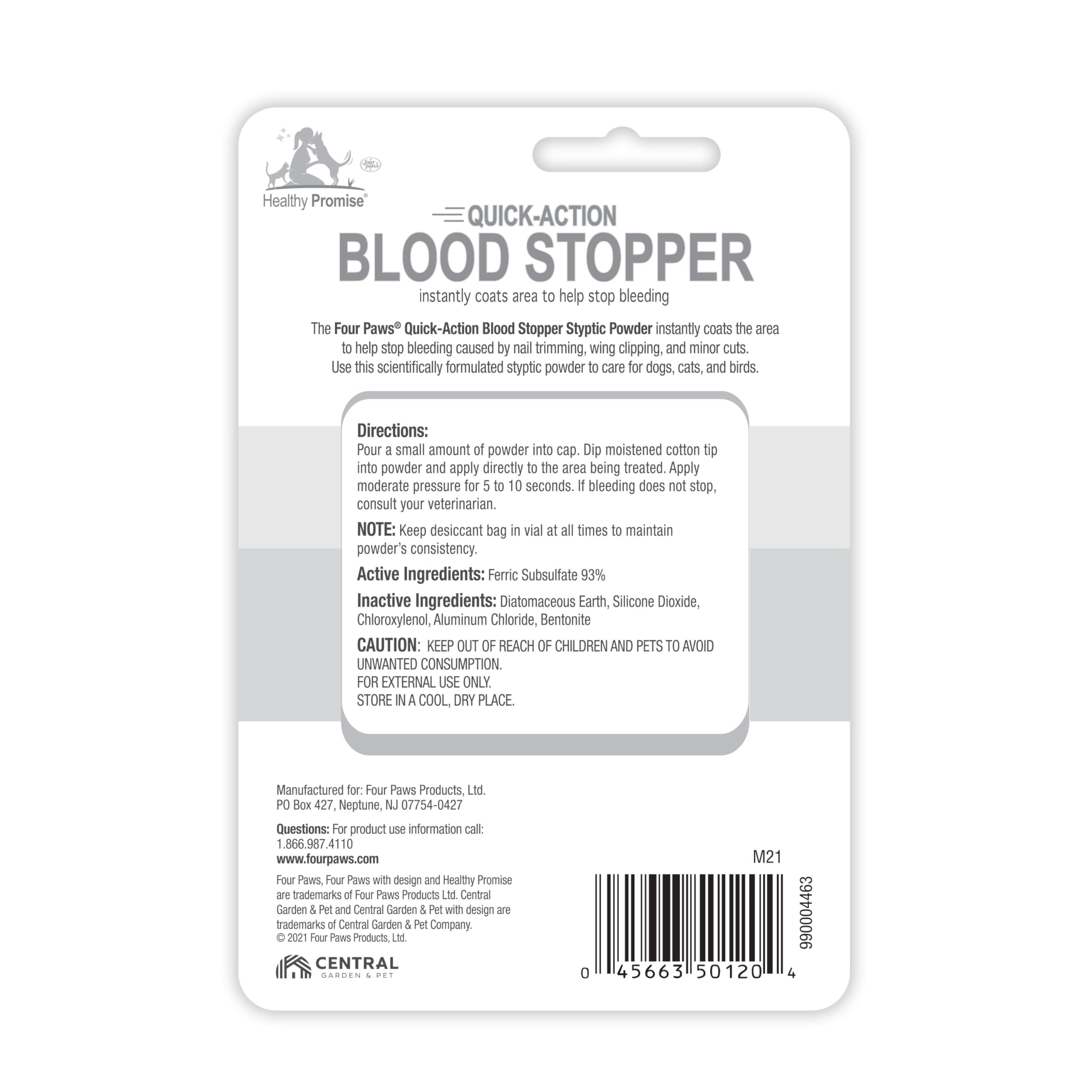 Interpet Four Paws Quick Action included in a pet first aid kit for quick bleeding control.