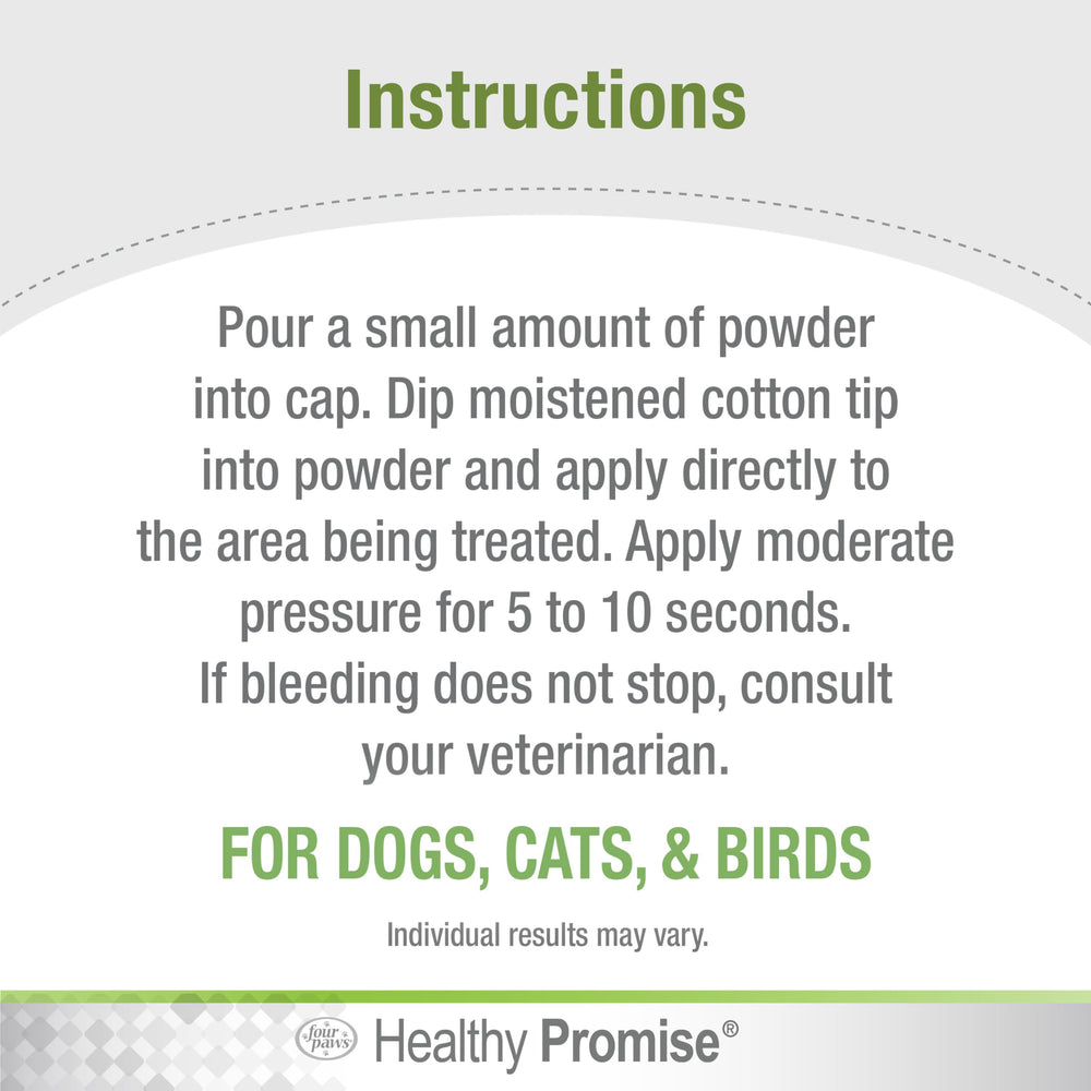 Interpet Four Paws Quick Action used on a dog nail trimming to control bleeding.