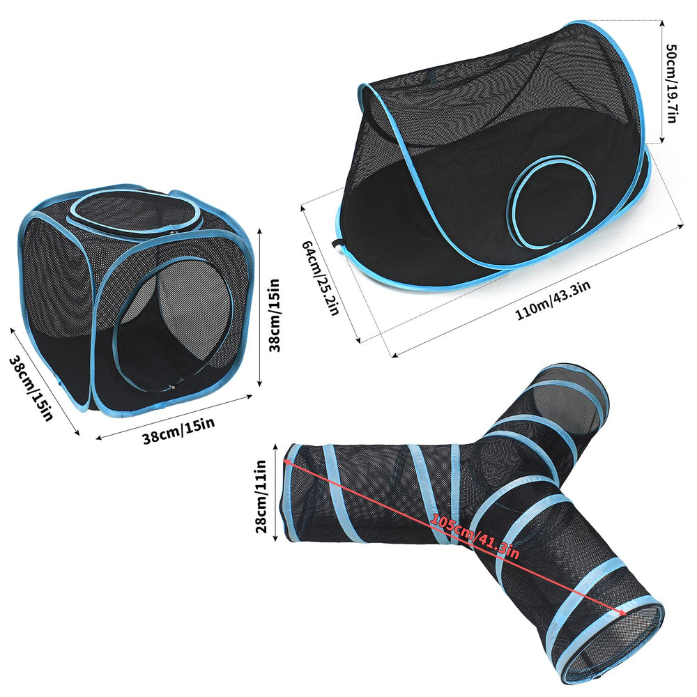 INTURN cat furniture tent with two cubes provides cozy hiding spots.