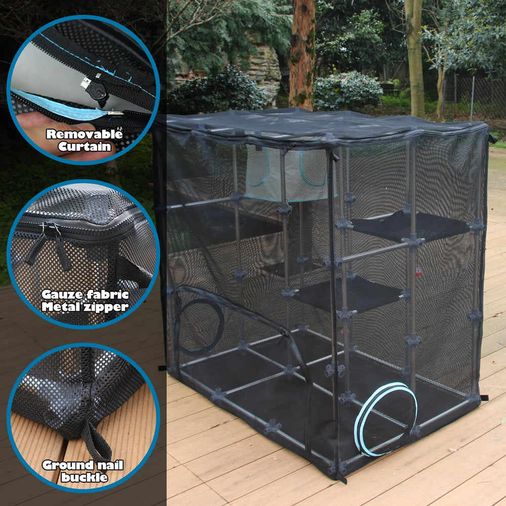 INTURN Catio Mega Kit durable construction with nylon mesh and aluminum pipes