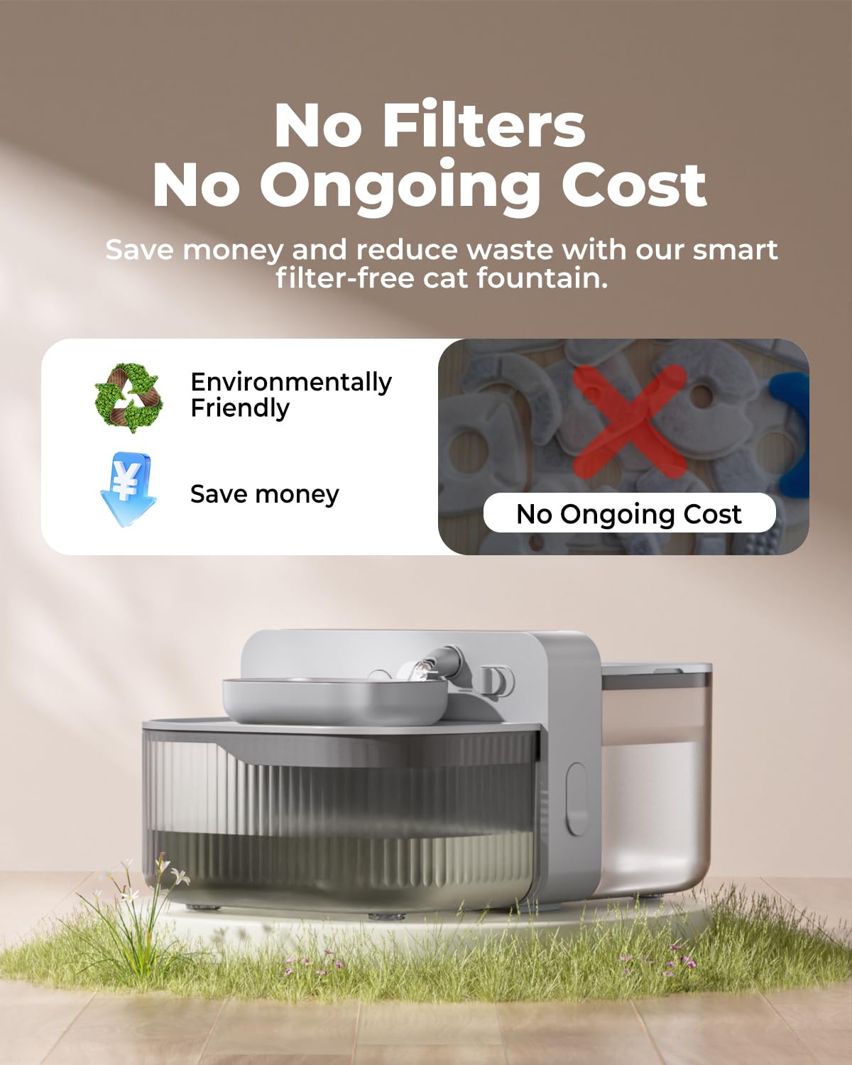 Invengo 3.5L stainless steel tank for ample pet hydration
