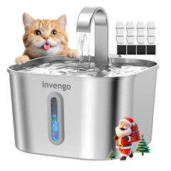 Invengo cat water fountain assembly view shows easy setup for pet hydration