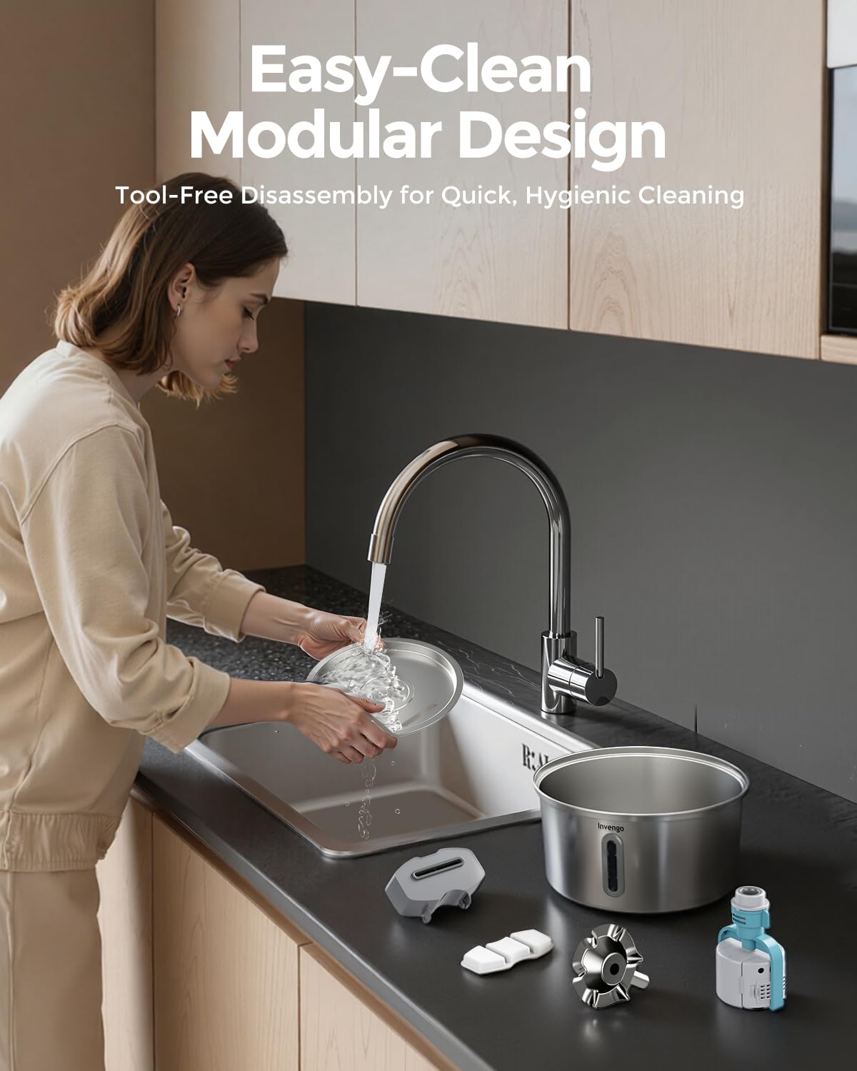 Invengo cat water fountain in multi-pet home keeps pets hydrated