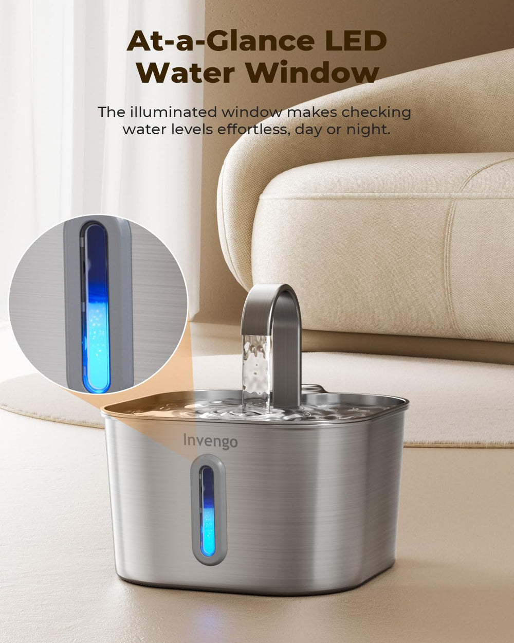 Invengo stainless steel construction shows rust-resistance and easy cleaning