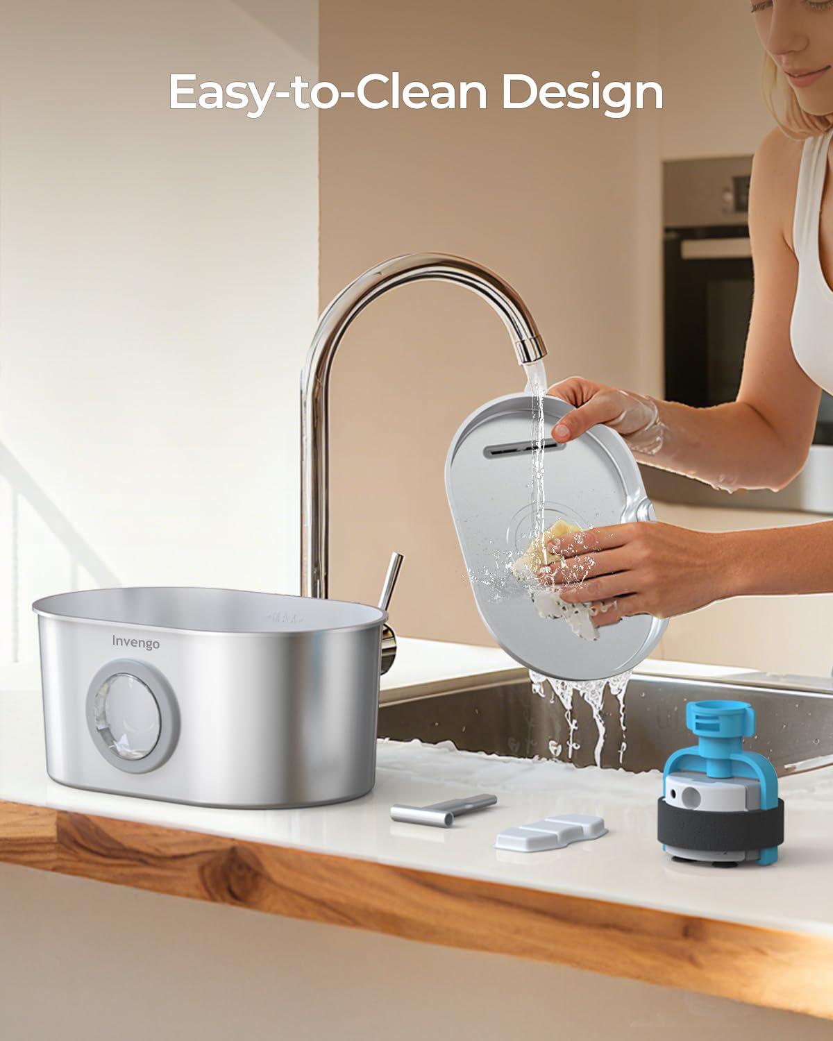 Invengo easy-clean design supports quick disassembly and thorough rinsing.