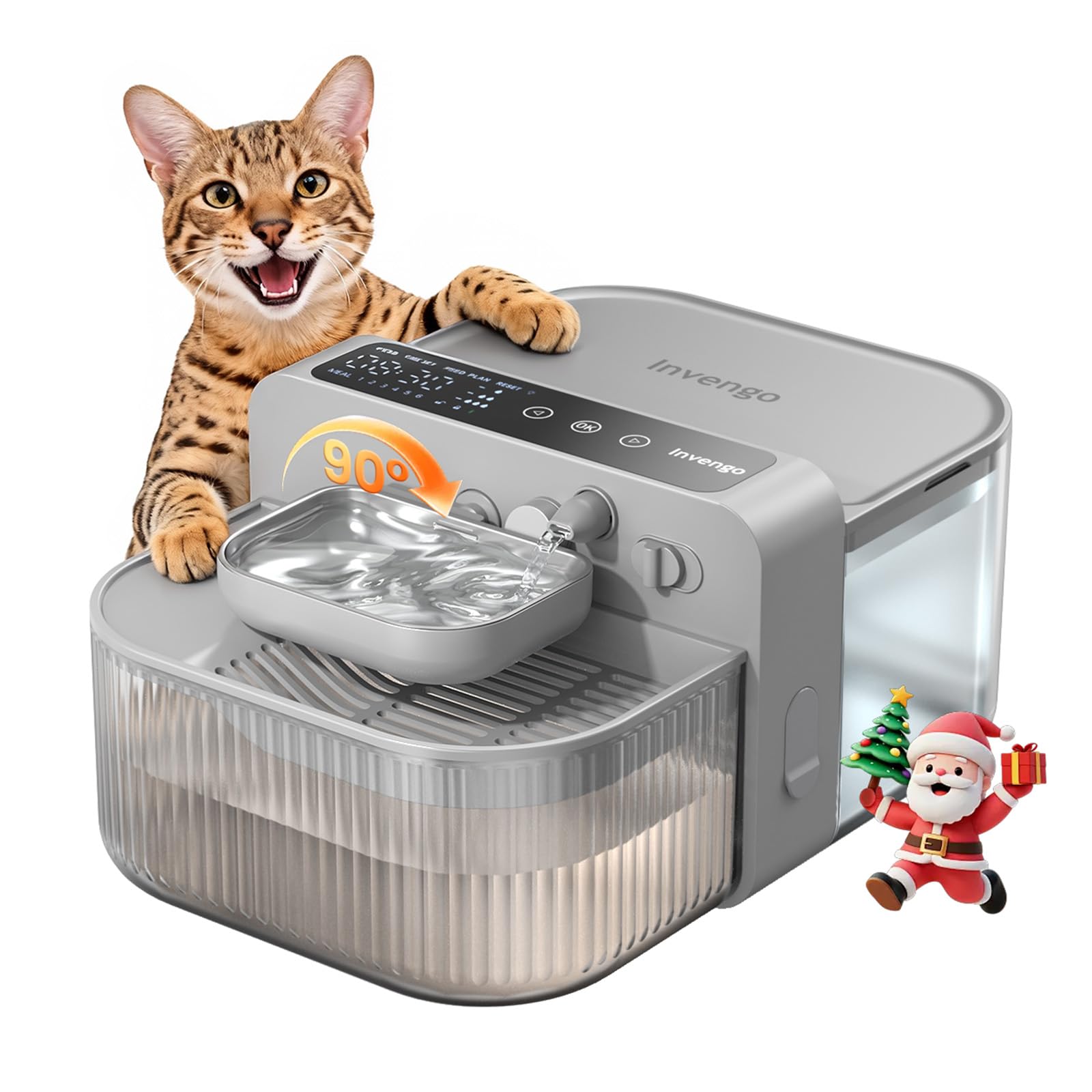 Invengo No-Filter Wireless Cat Water Fountain assembly and setup ready for use