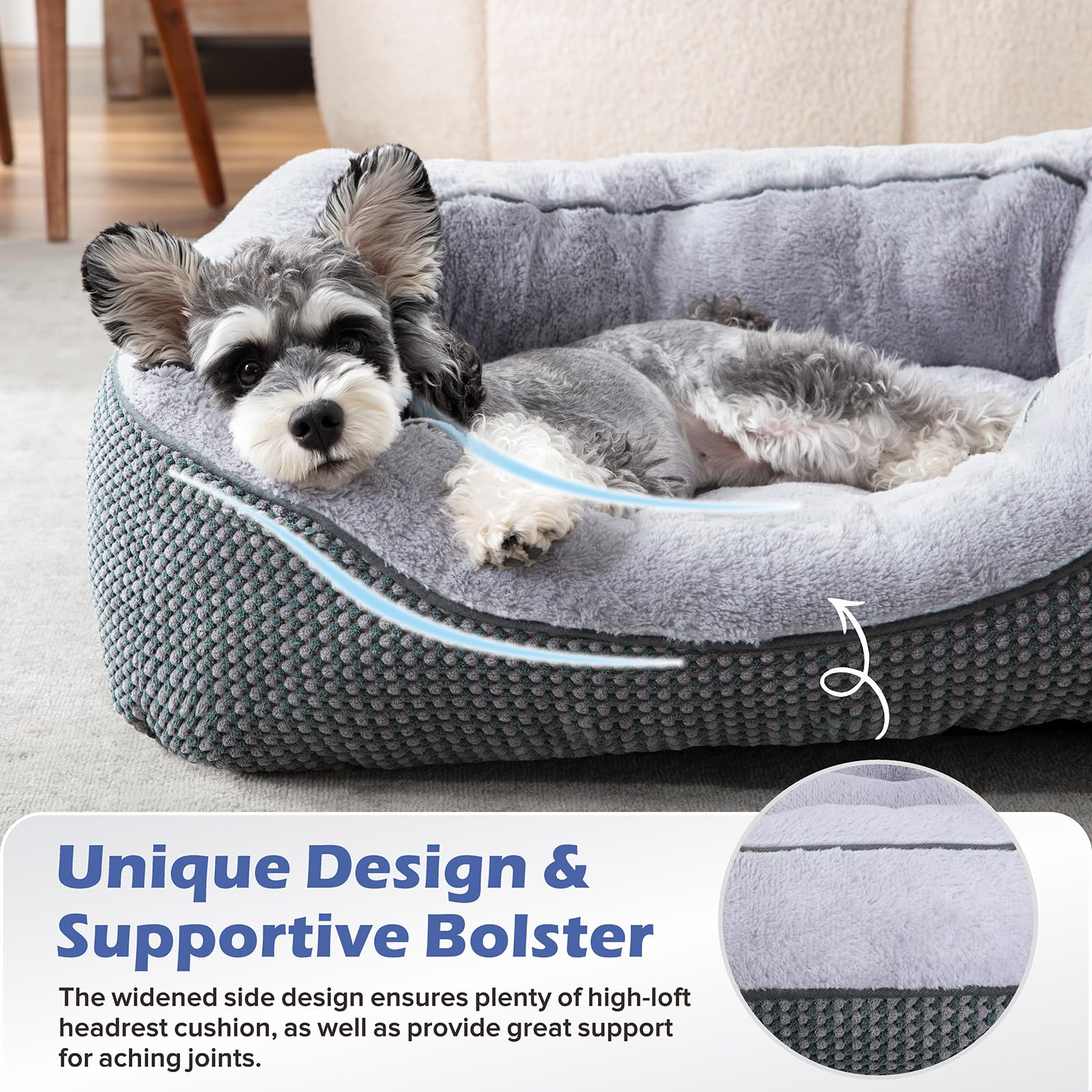 INVENHO Dog Bed anti-slip bottom keeps bed in place during use.