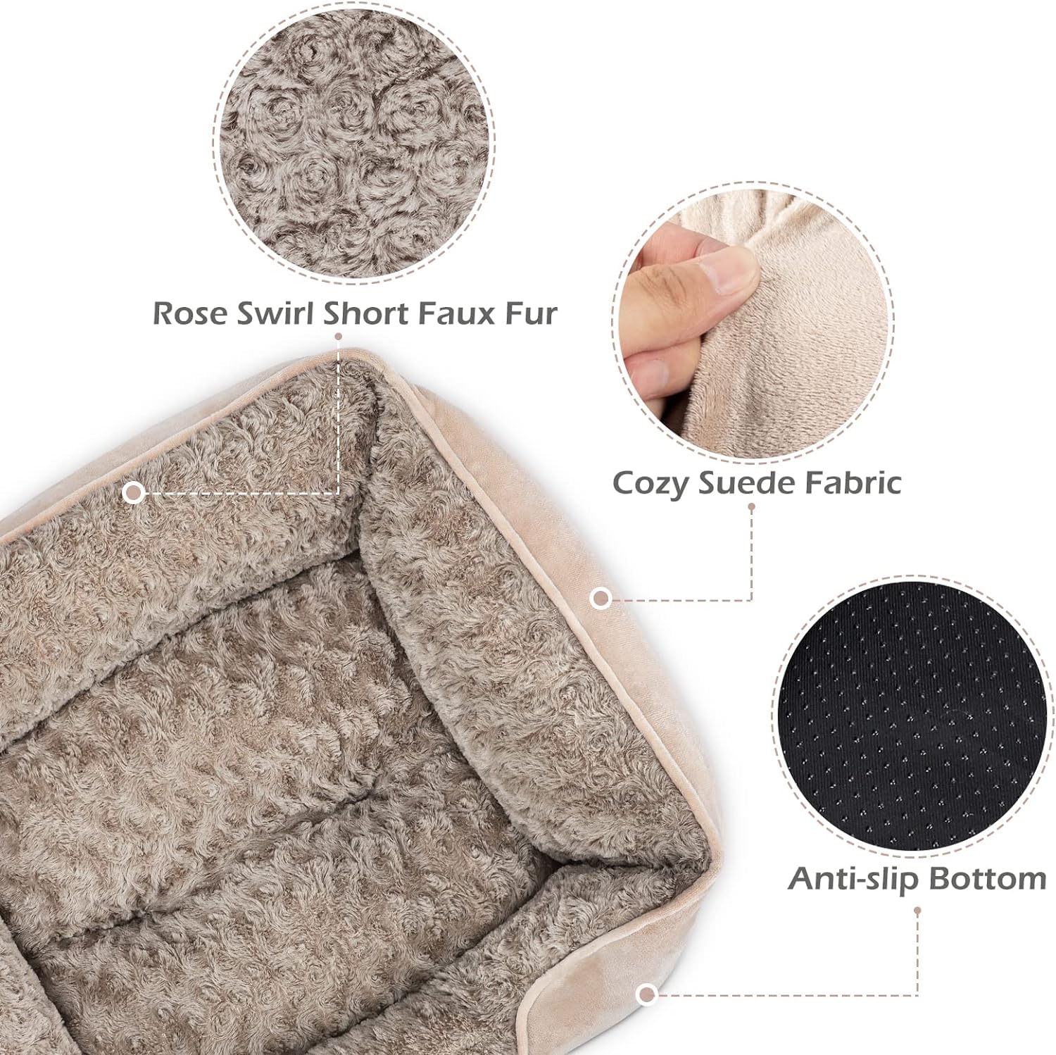 INVENHO dog bed low-entry design offers easy access for small and aging dogs.