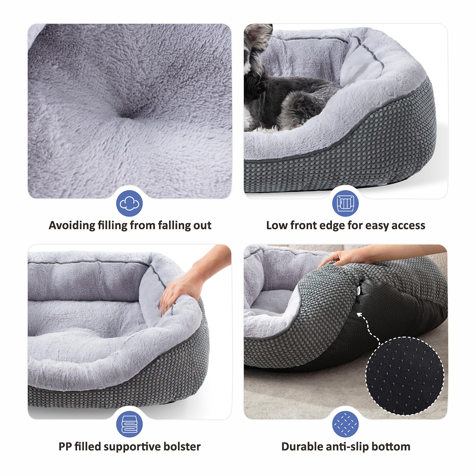 INVENHO Dog Bed low-entry design for easy access by small dogs.