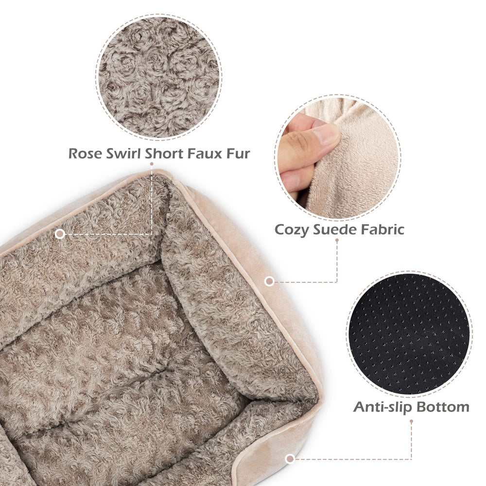INVENHO Medium Dog Bed with soft suede fabric provides a plush, inviting surface.